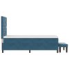 Postel s boxspringem s matrací & lavicí tmavě modrá 90x200 cm samet 3344424
