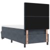 Postel s box springem s matrací a lavicí tmavě šedá 100x200 cm samet 3344427