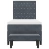 Postel s box springem s matrací a lavicí tmavě šedá 100x200 cm samet 3344427