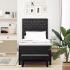 boxspring postel s matrací a lavičkou černá 100x200 cm samet 3344428