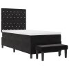 boxspring postel s matrací a lavičkou černá 100x200 cm samet 3344428