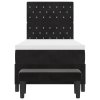 boxspring postel s matrací a lavičkou černá 100x200 cm samet 3344428