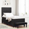 boxspring postel s matrací a lavičkou černá 100x200 cm samet 3344428