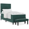 Boxspring postel s matrací & lavicí Tmavě zelená 100x200 cm Samet 3344429