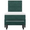 Boxspring postel s matrací & lavicí Tmavě zelená 100x200 cm Samet 3344429