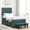 Boxspring postel s matrací & lavicí Tmavě zelená 100x200 cm Samet 3344429