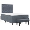 Boxspring postel s matrací & lavičkou Tmavě šedá 120x200 cm Samet 3344439