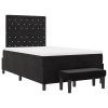 boxspring postel s matrací a lavicí černá 120x200 cm samet 3344440