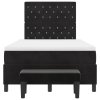 boxspring postel s matrací a lavicí černá 120x200 cm samet 3344440