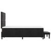 boxspring postel s matrací a lavicí černá 120x200 cm samet 3344440