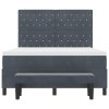 Postel s box springem a matrací & lavicí tmavě šedá 140x200 cm samet 3344451
