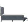 Postel s box springem a matrací & lavicí tmavě šedá 140x200 cm samet 3344451