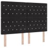 Černá postel s box springem a matrací & lavicí 140x200 cm samet 3344452