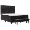 Černá postel s box springem a matrací & lavicí 140x200 cm samet 3344452