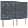 Postel s boxspringem s matrací a lavičkou tmavě šedá 160x200 cm samet 3344457