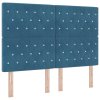 Postel s boxspringem s matrací a lavicí Tmavě modrá 160x200 cm Samet 3344460