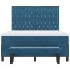 Postel s boxspringem s matrací a lavicí Tmavě modrá 160x200 cm Samet 3344460