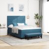 Postel s boxspringem s matrací a lavicí Tmavě modrá 160x200 cm Samet 3344460