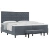 Boxspring postel s matrací a lavicí tmavě šedá 200x200 cm samet 3344469