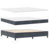 Boxspring postel s matrací a lavicí tmavě šedá 200x200 cm samet 3344469