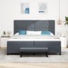 Boxspring postel s matrací a lavicí tmavě šedá 200x200 cm samet 3344469