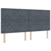 Boxspring postel s matrací a lavicí tmavě šedá 200x200 cm samet 3344469