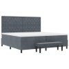 Boxspring postel s matrací a lavicí tmavě šedá 200x200 cm samet 3344469