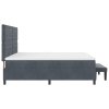 Boxspring postel s matrací a lavicí tmavě šedá 200x200 cm samet 3344469