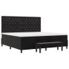 postel s box springem s matrací a lavicí černá 200x200 cm samet 3344470