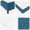 Postel s boxspringem s matrací & bench tmavě modrá 200x200 cm samet 3344472