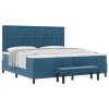 Postel s boxspringem s matrací & bench tmavě modrá 200x200 cm samet 3344472