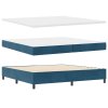 Postel s boxspringem s matrací & bench tmavě modrá 200x200 cm samet 3344472