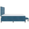 Postel s boxspringem s matrací & bench tmavě modrá 200x200 cm samet 3344472