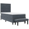 Postel s boxspringem s matrací a bench Tmavě šedá 100x200 cm Samet 3344493