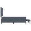 Postel s boxspringem s matrací a bench Tmavě šedá 100x200 cm Samet 3344493