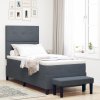 Postel s boxspringem s matrací a bench Tmavě šedá 100x200 cm Samet 3344493