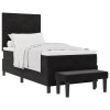 Boxspring postel s matrací a lavicí Černá 100x200 cm Velur 3344494