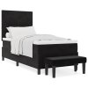 Boxspring postel s matrací a lavicí Černá 100x200 cm Velur 3344494