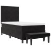 Boxspring postel s matrací a lavicí Černá 100x200 cm Velur 3344494