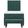 Boxspring postel s matrací a lavicí tmavě zelená 100x200 cm samet 3344495