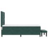 Boxspring postel s matrací a lavicí tmavě zelená 100x200 cm samet 3344495