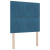Vysoké lůžko s matrací a lavicí tmavě modré 100x200 cm z sametu 3344496