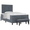 Boxspring postel s matrací a lavičkou tmavě šedá 120x200 cm samet 3344505
