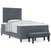 Boxspring postel s matrací a lavičkou tmavě šedá 120x200 cm samet 3344505