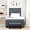 Boxspring postel s matrací a lavičkou tmavě šedá 120x200 cm samet 3344505