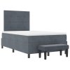 Boxspring postel s matrací a lavičkou tmavě šedá 120x200 cm samet 3344505