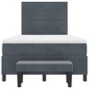 Boxspring postel s matrací a lavičkou tmavě šedá 120x200 cm samet 3344505