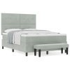 Boxspring postel s matrací a lavicí Světle šedá 140 x 190 cm Samet 3344510