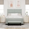 Boxspring postel s matrací a lavicí Světle šedá 140 x 190 cm Samet 3344510