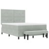 Boxspring postel s matrací a lavicí Světle šedá 140 x 190 cm Samet 3344510